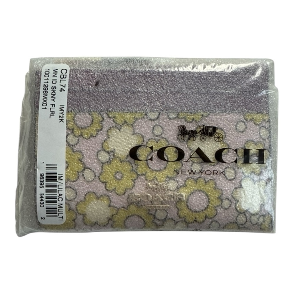 Coach NWT Lilac and Yellow Floral Card Holder - Picture 5 of 6